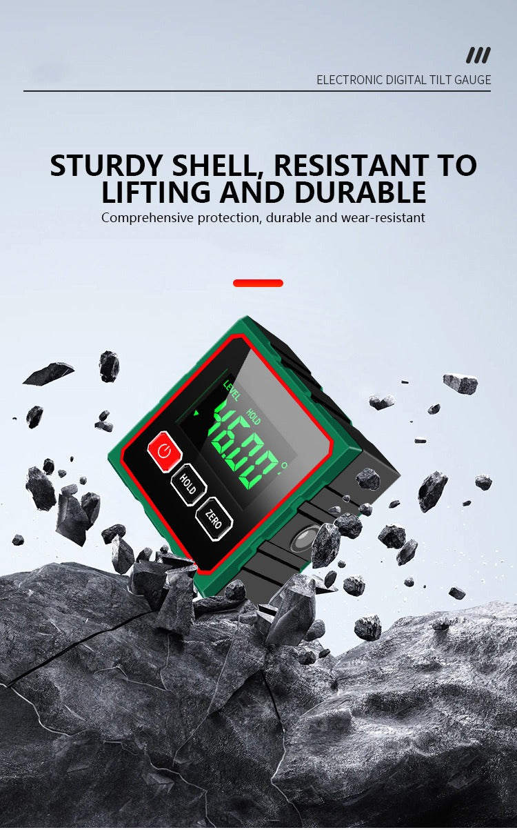 Digital Inclinometer with Laser – Precision Angle Gauge with 4-Side Magnet & USB-C Recharge