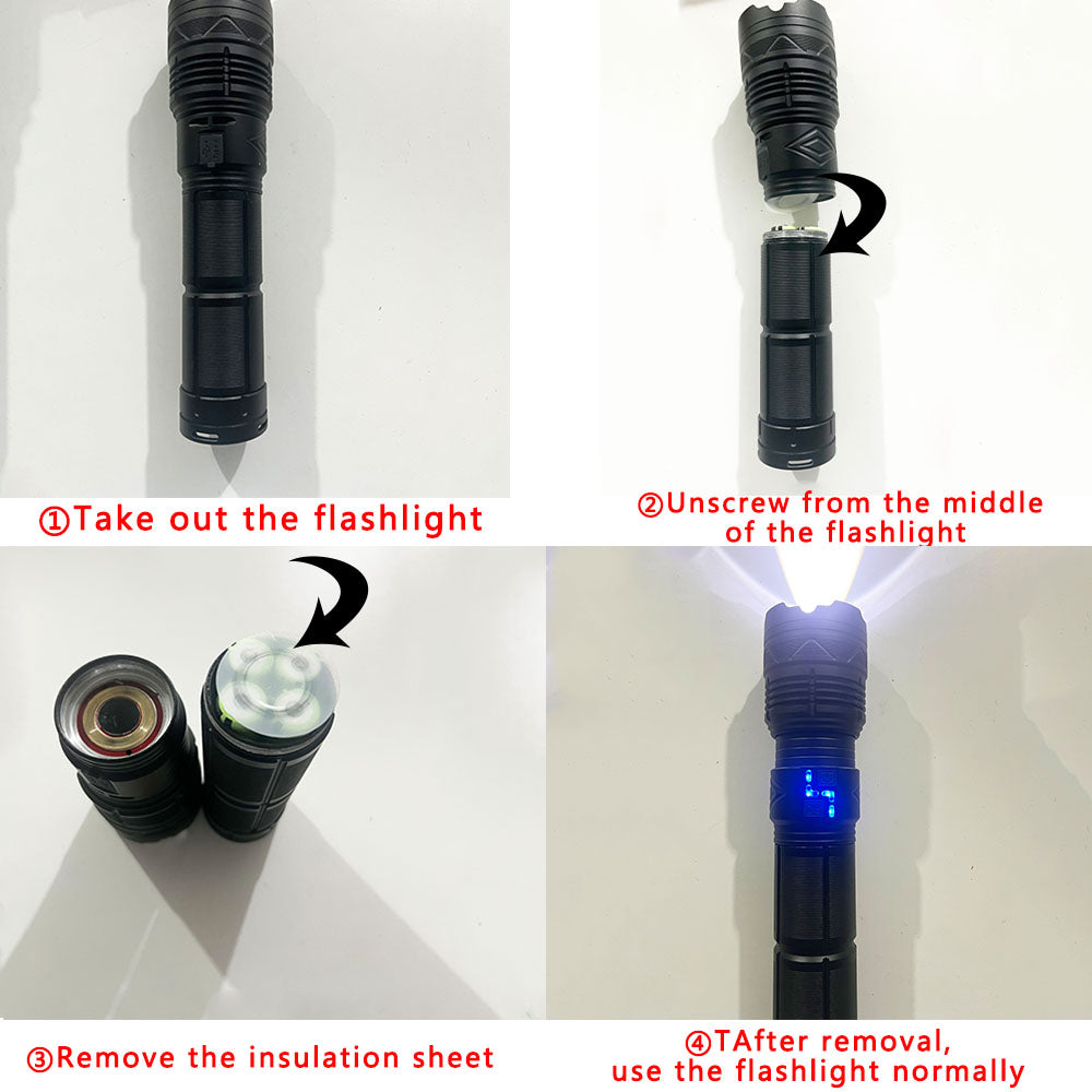 High-Power LED Flashlight – Rechargeable, Long-Range, Tactical Outdoor Torch