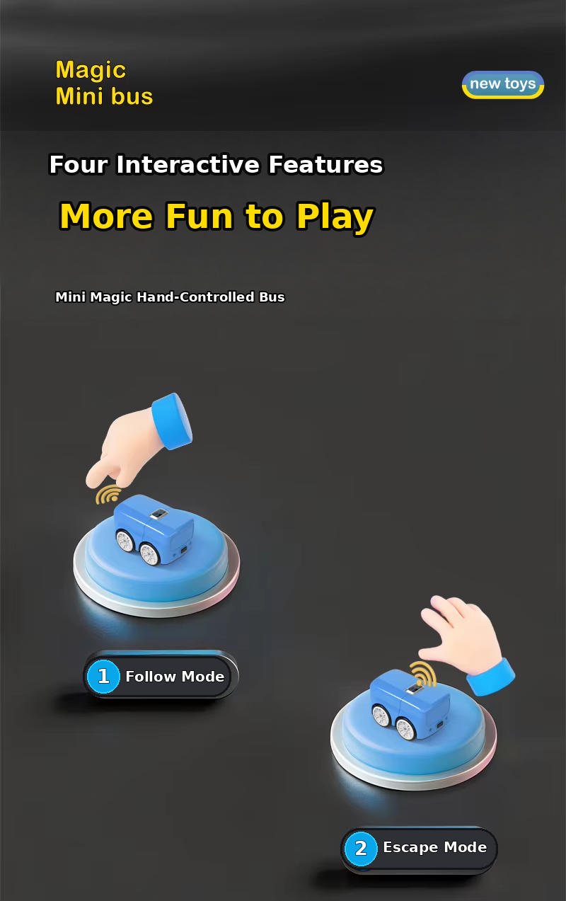 Gesture Sensing Mini Bus – Remote Control & Obstacle Avoidance Toy