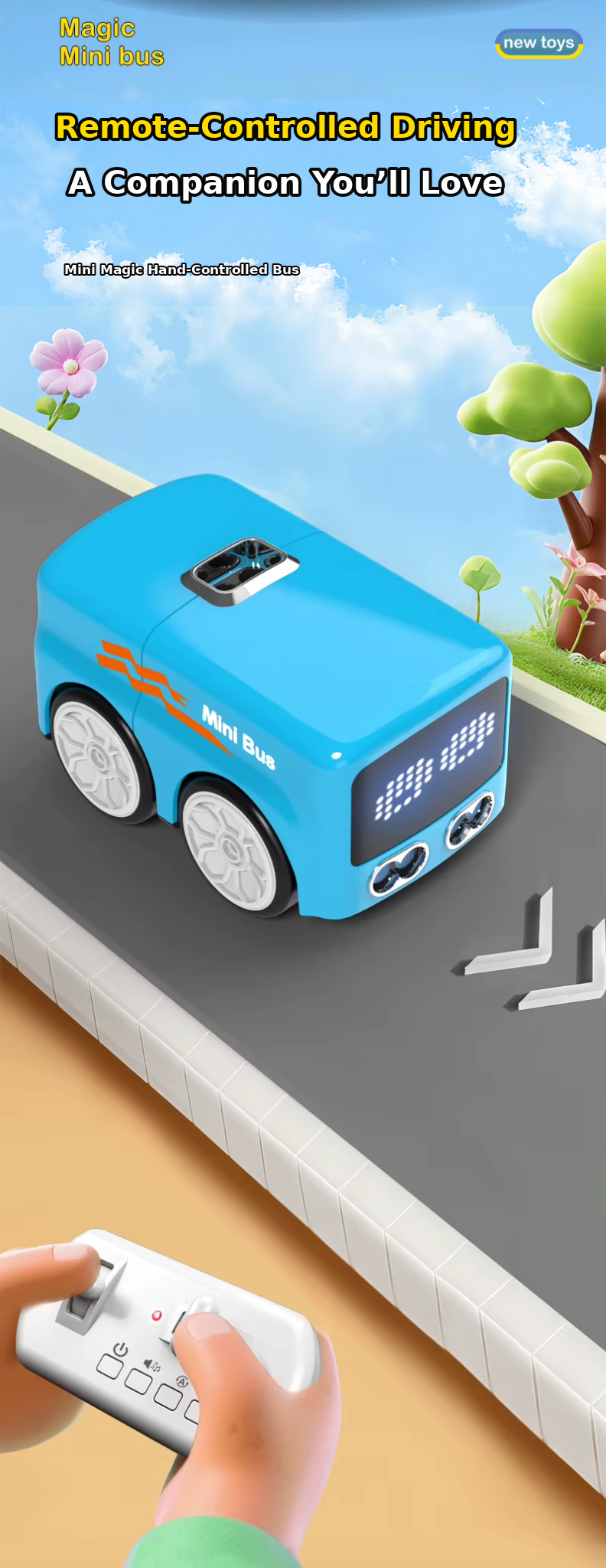 Gesture Sensing Mini Bus – Remote Control & Obstacle Avoidance Toy