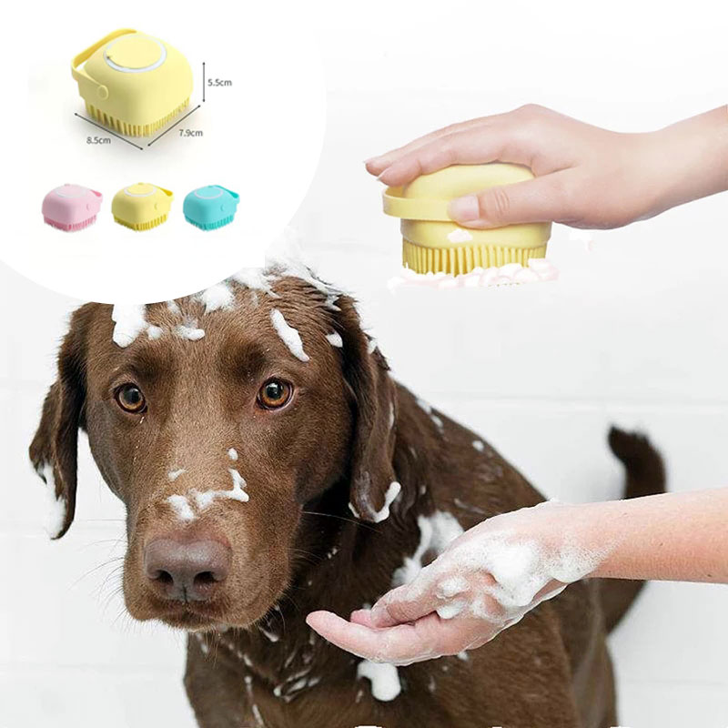 2-in-1 Silicone Pet Shampoo Brush & Grooming Scrubber