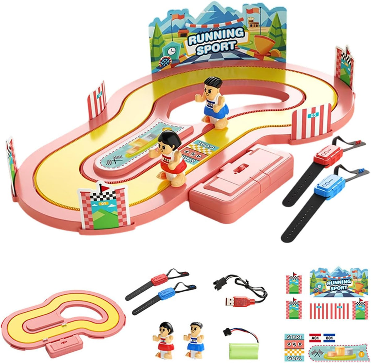 Wireless Motion-Control Racing Track Toy – 2-Player Wristband Race Set