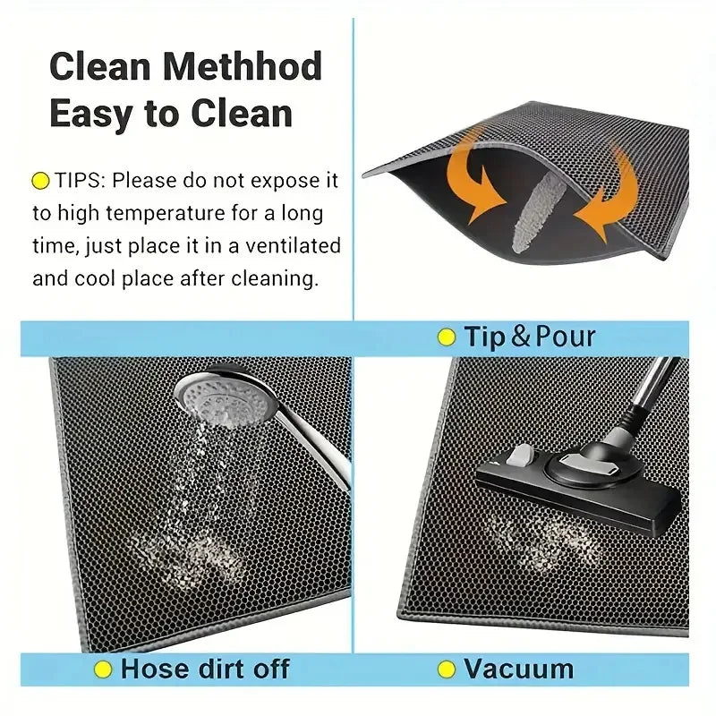 Double-Layer Cat Litter Trapping Mat – Waterproof & Easy to Clean