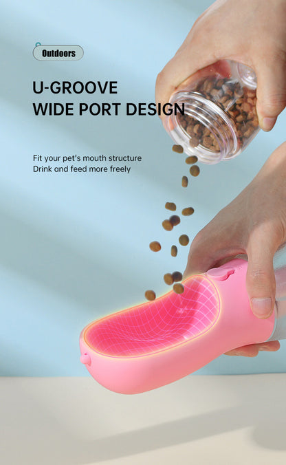 All-in-One Dog Travel Kit — Water, Food & Waste Bags in One Bottle