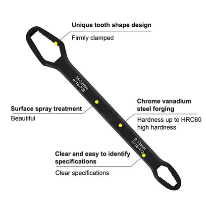 Universal Self-Tightening Double-Head Wrench (5/16"–7/8" 8–22mm)