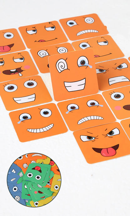 Face Changing Expression Puzzle – Montessori Cube Game for Kids