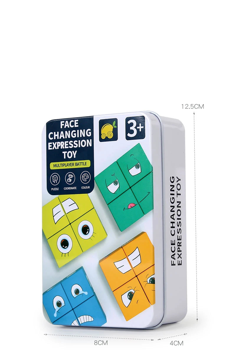 Face Changing Expression Puzzle – Montessori Cube Game for Kids