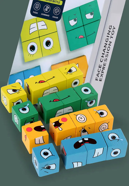 Face Changing Expression Puzzle – Montessori Cube Game for Kids