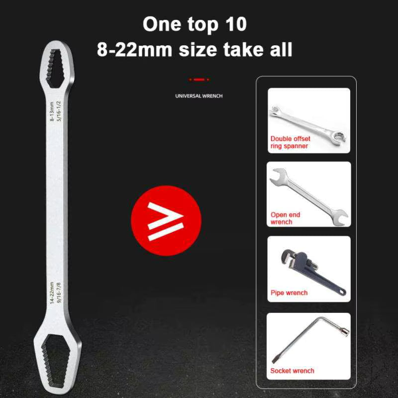 Universal Self-Tightening Double-Head Wrench (5/16"–7/8" 8–22mm)