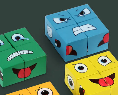 Face Changing Expression Puzzle – Montessori Cube Game for Kids