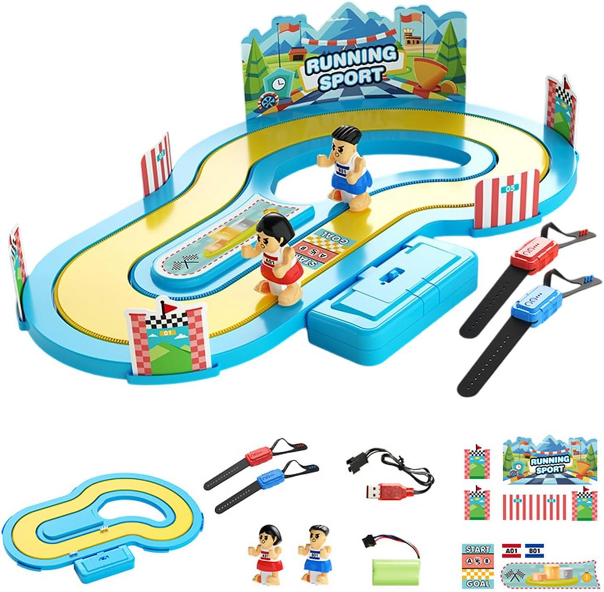 Wireless Motion-Control Racing Track Toy – 2-Player Wristband Race Set