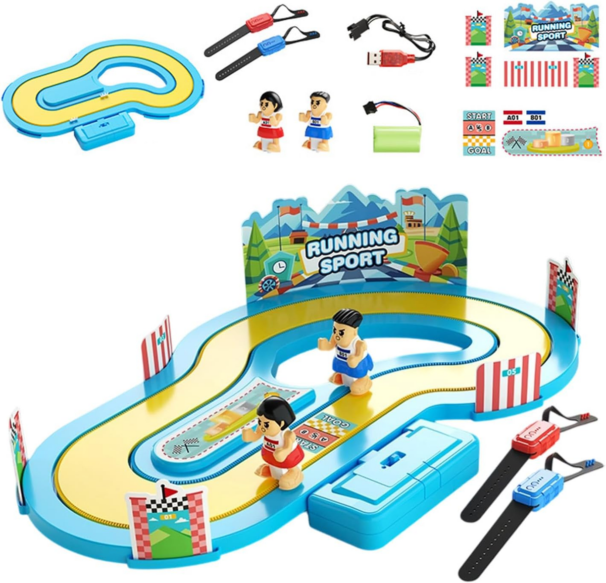 Wireless Motion-Control Racing Track Toy – 2-Player Wristband Race Set