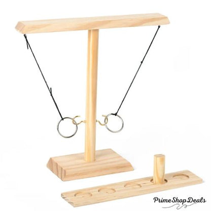 Handmade Wooden Hook and Ring Toss Game - Fun for Indoors and Outdoors