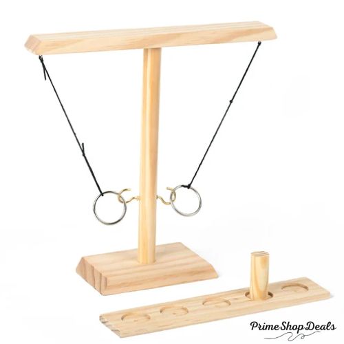 Handmade Wooden Hook and Ring Toss Game - Fun for Indoors and Outdoors