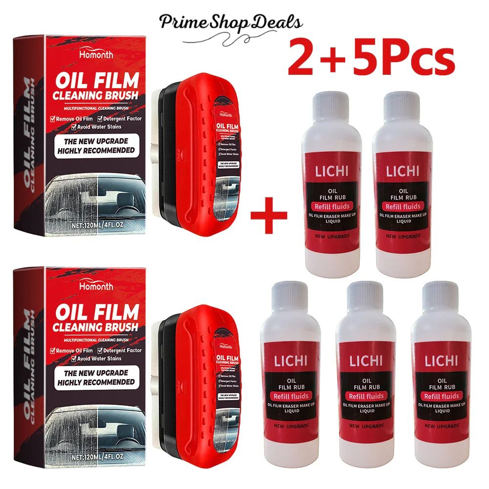 Car Windshield Oil Film Remover – Powerful Glass Cleaner with Sponge Brush