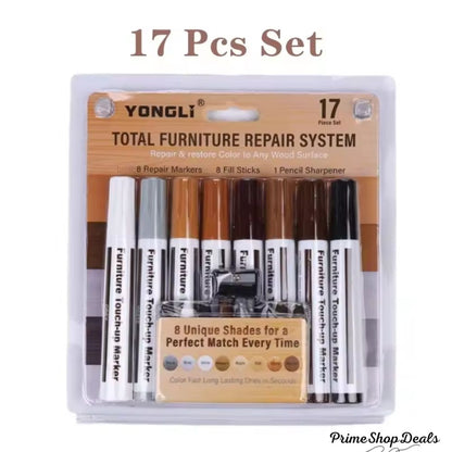 Furniture Repair Marker & Wax Stick Set – Easily Fix Scratches & Scuffs