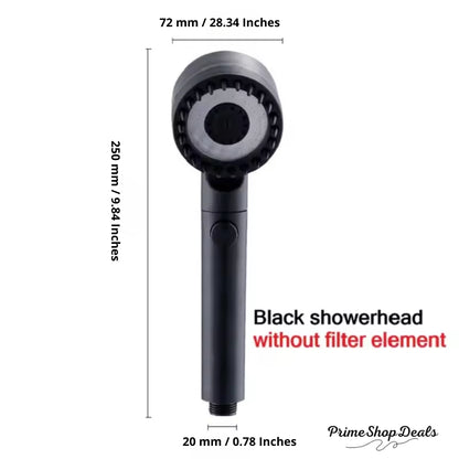 High-Pressure Shower Head with Adjustable Spray & Built-in Massage Brush