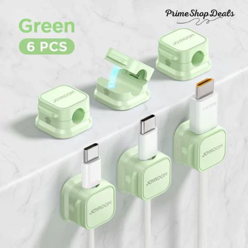 3-Pack or 6-Pack Magnetic Cable Clips – Adjustable Cord Organizer for Desk, Wall, and Car