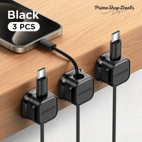 3-Pack or 6-Pack Magnetic Cable Clips – Adjustable Cord Organizer for Desk, Wall, and Car