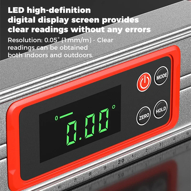 Pro Digital Magnetic Spirit Level – LED Angle Finder(20/30/40 cm | 8″/12″/16″)