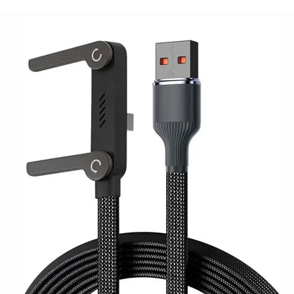 Fast Charging Cable with Foldable Phone Stand – 2-in-1 Design