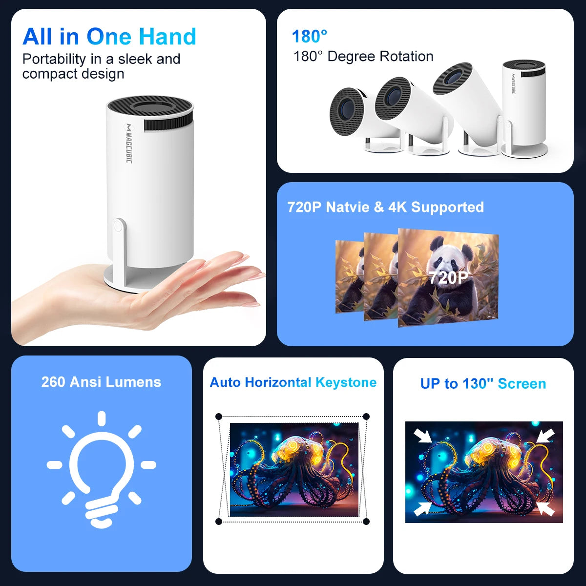 HY300 Pro 4K Android 11 Projector with Dual WiFi6 & Bluetooth