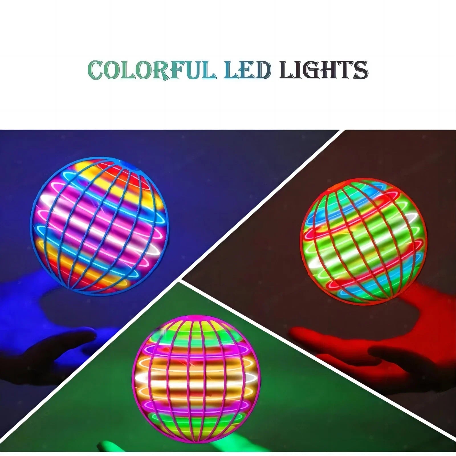 LED Hand-Controlled Flying Spinner Ball – 360° Hover & Boomerang Toy