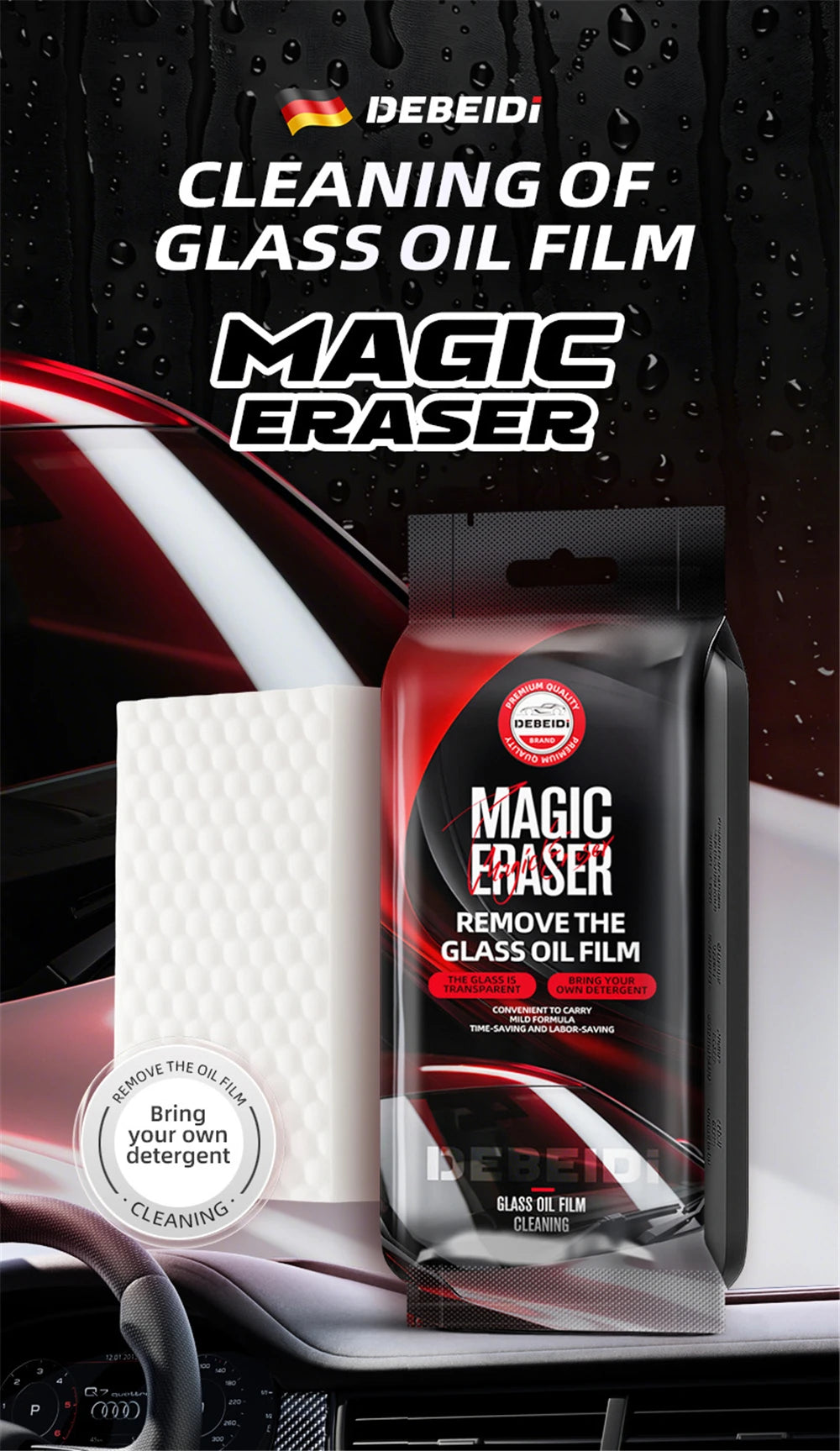 Magic Car Glass Oil Film Remover Sponge – Clear Vision in One Swipe