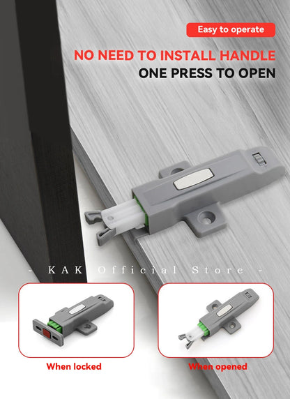 5-Pack Push-to-Open Cabinet Latches – Adjustable Hidden Door Catch