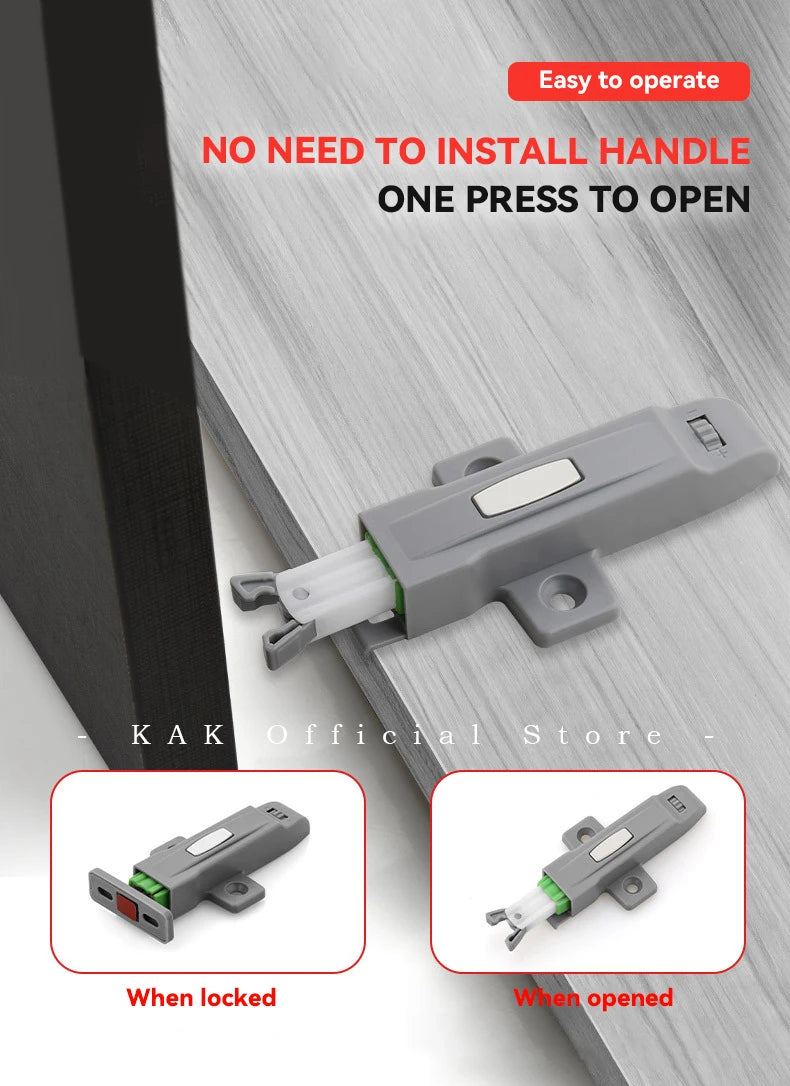 5-Pack Push-to-Open Cabinet Latches – Adjustable Hidden Door Catch
