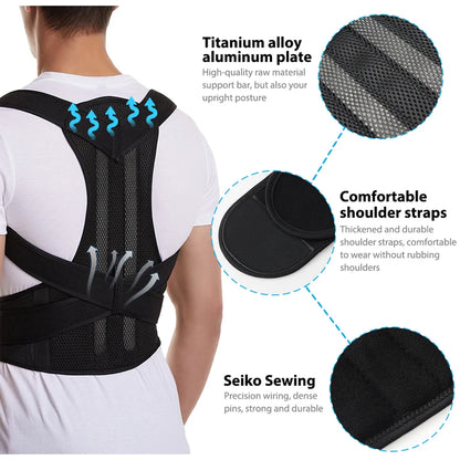 Adjustable Breathable Posture Corrector for Back and Shoulder Support