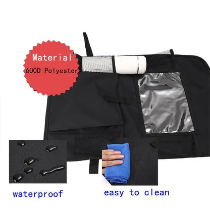 Car Backseat Organizer with Tablet Holder – Waterproof Seat Protector & Storage for Kids Travel