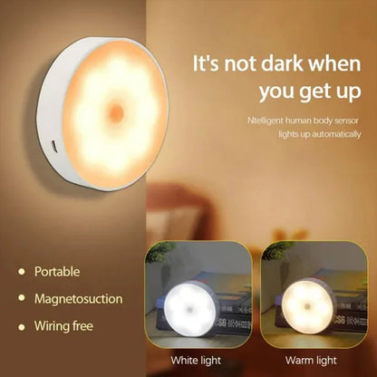 Motion-Sensing LED Night Light with Magnetic Base