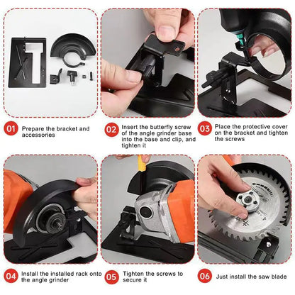 Universal Angle Grinder Cutting Stand – Heavy-Duty Bracket Conversion Kit