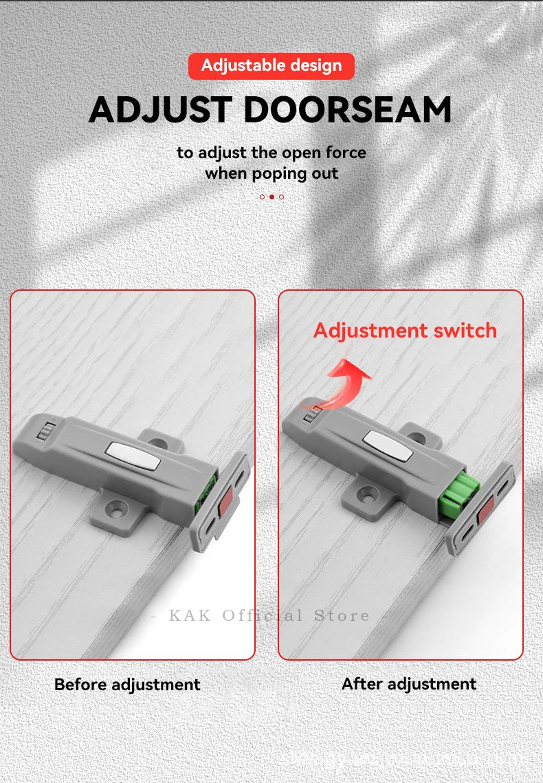 5-Pack Push-to-Open Cabinet Latches – Adjustable Hidden Door Catch