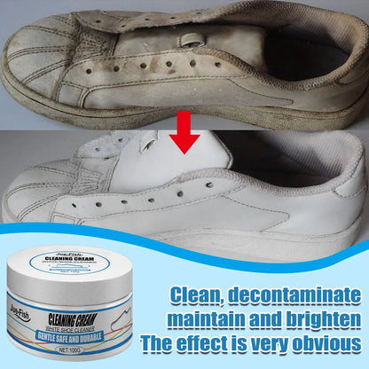 White Shoe Cleaning Cream with Sponge – Instant Stain Remover