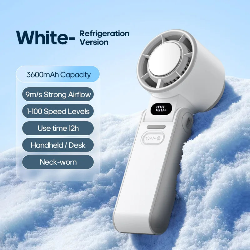 Portable Turbo Cooling Fan – 3600mAh Rechargeable