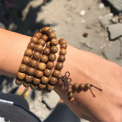 Natural Sandalwood 108 Bead Meditation Bracelet