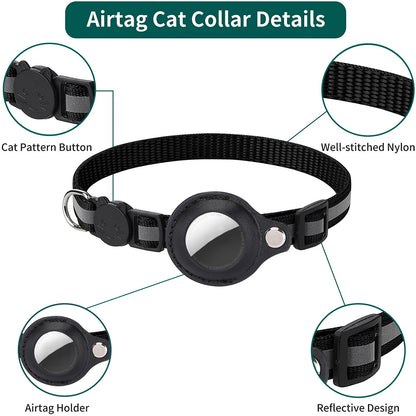 Never Lose Your Cat Again — AirTag Collar with Safety Buckle