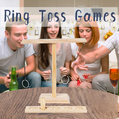 Handmade Wooden Hook and Ring Toss Game - Fun for Indoors and Outdoors