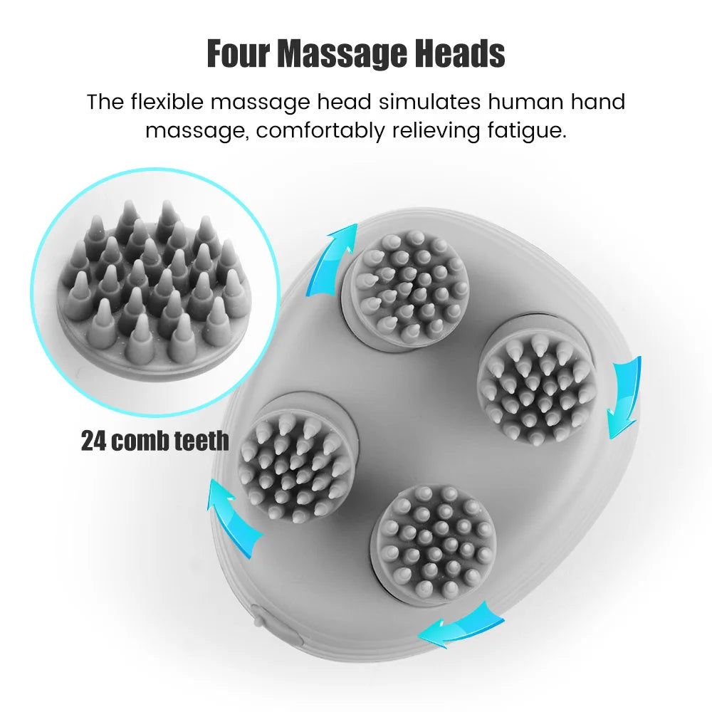 Electric Scalp Massager with 4 Kneading Heads