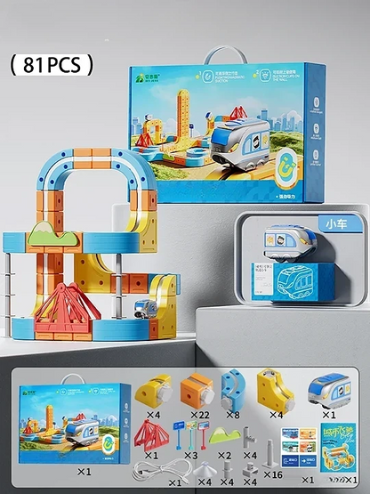 Anti-Gravity Magnetic Train Set – 3D Motorized STEM Track for Kids