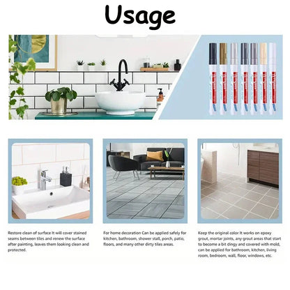 Waterproof Tile Grout Repair Marker – Seam & Gap Refinishing Pen