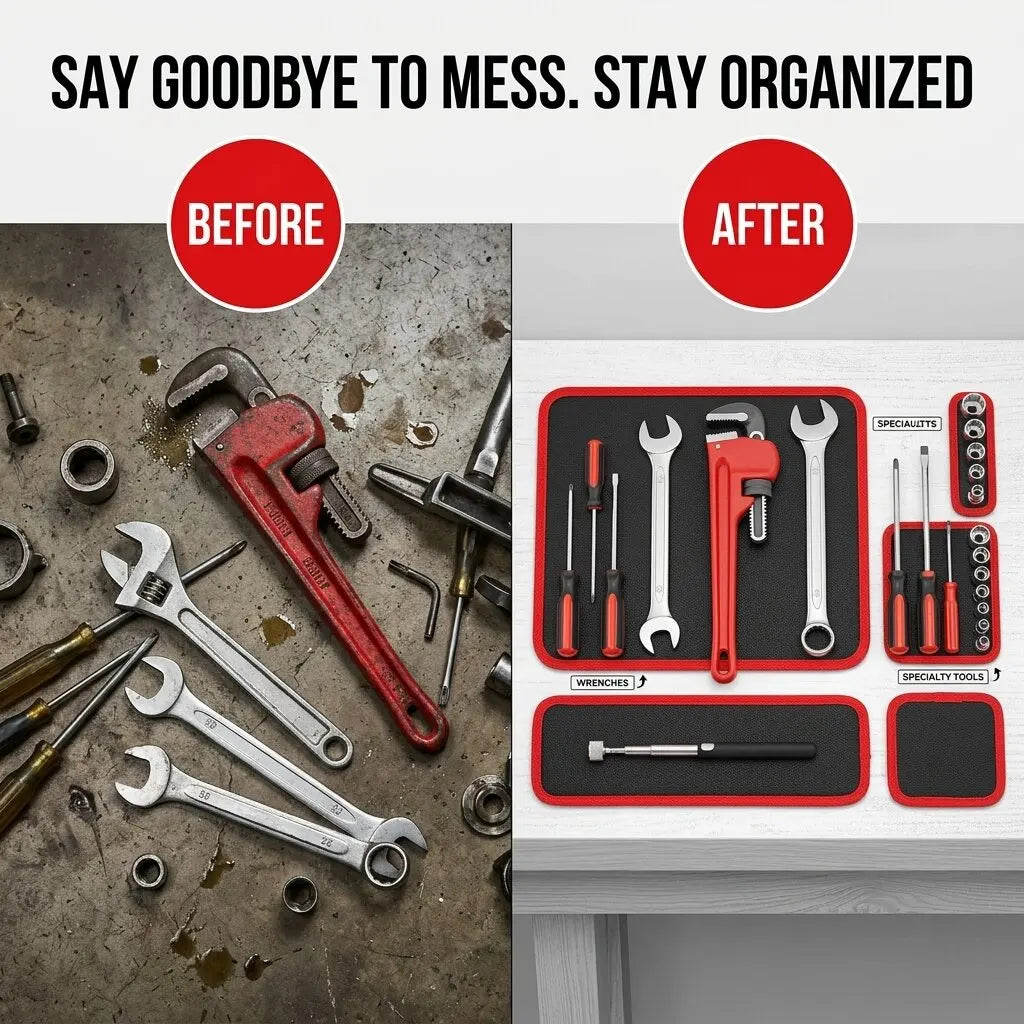 Magnetic Tool Mat – Flexible Workshop Tool & Parts Organizer