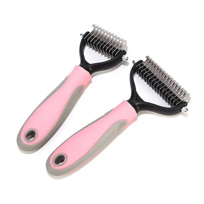 Professional Dual-Head Pet Deshedding Brush & Knot Remover