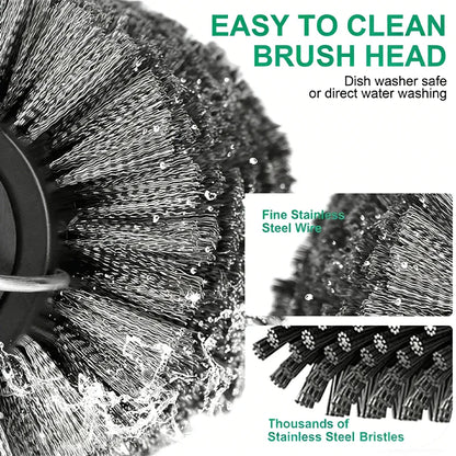 Electric BBQ Grill Brush – Rechargeable 3-Speed Grill Cleaner with Adjustable Head