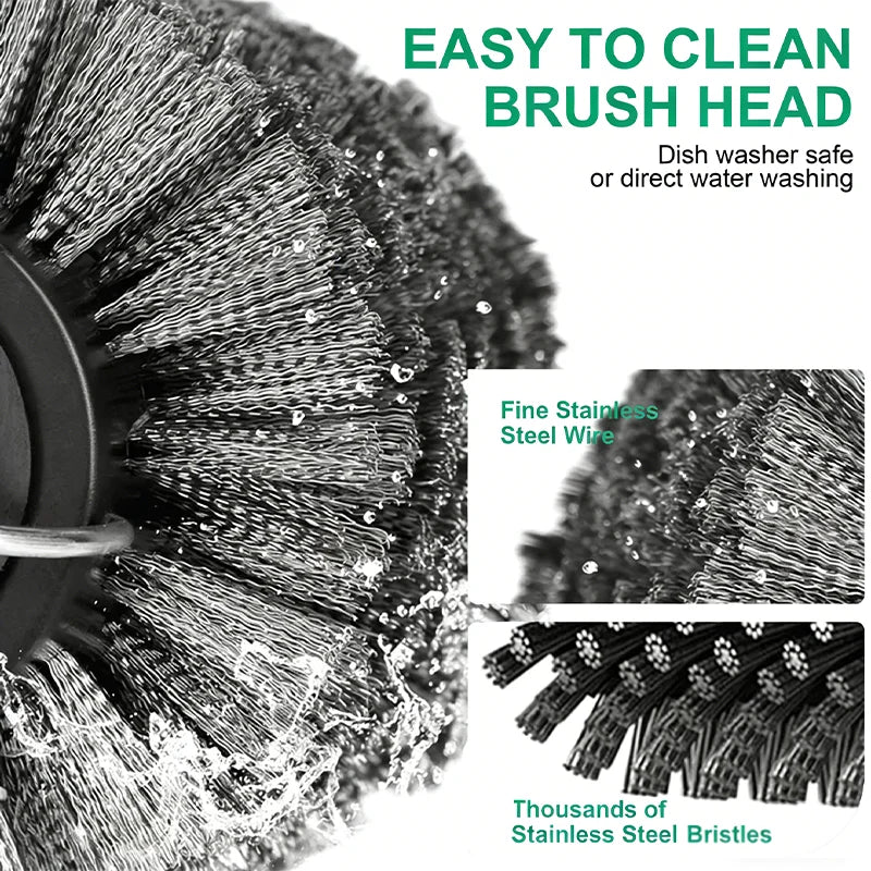 Electric BBQ Grill Brush – Rechargeable 3-Speed Grill Cleaner with Adjustable Head