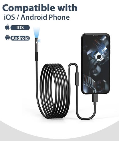 2MP Dual/Single Lens WiFi Endoscope Camera - Waterproof Borescope for Android & iPhone