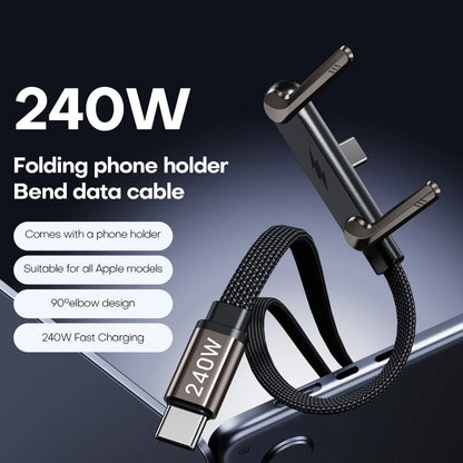 Fast Charging Cable with Foldable Phone Stand – 2-in-1 Design