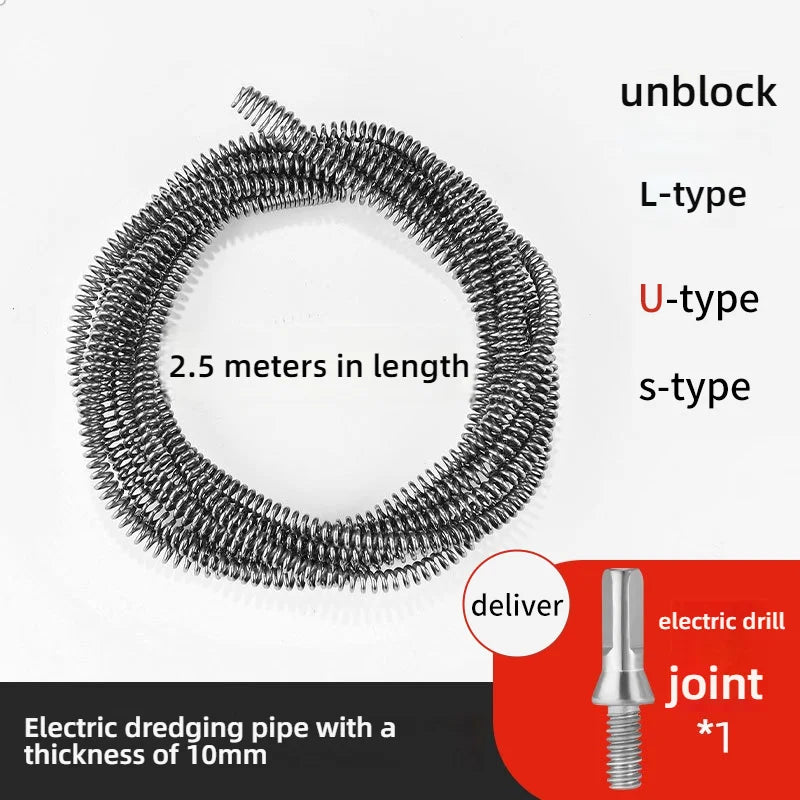 Heavy-Duty Drain Cleaning Spring – Manual Pipe Unclogging Tool (1M to 5M)